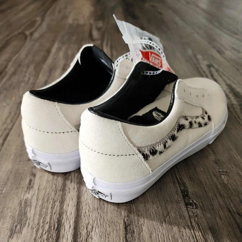 Vans Soft Suede Marshmallow/Dalmation SK8-Low Skate Shoe Women's 6.5 Men's 5